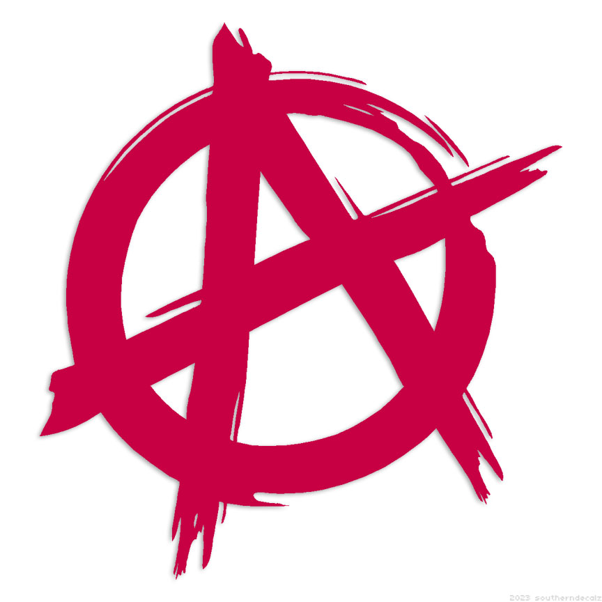 Anarchy Symbol - Decal Sticker - Multiple Colors & Sizes - ebn7217